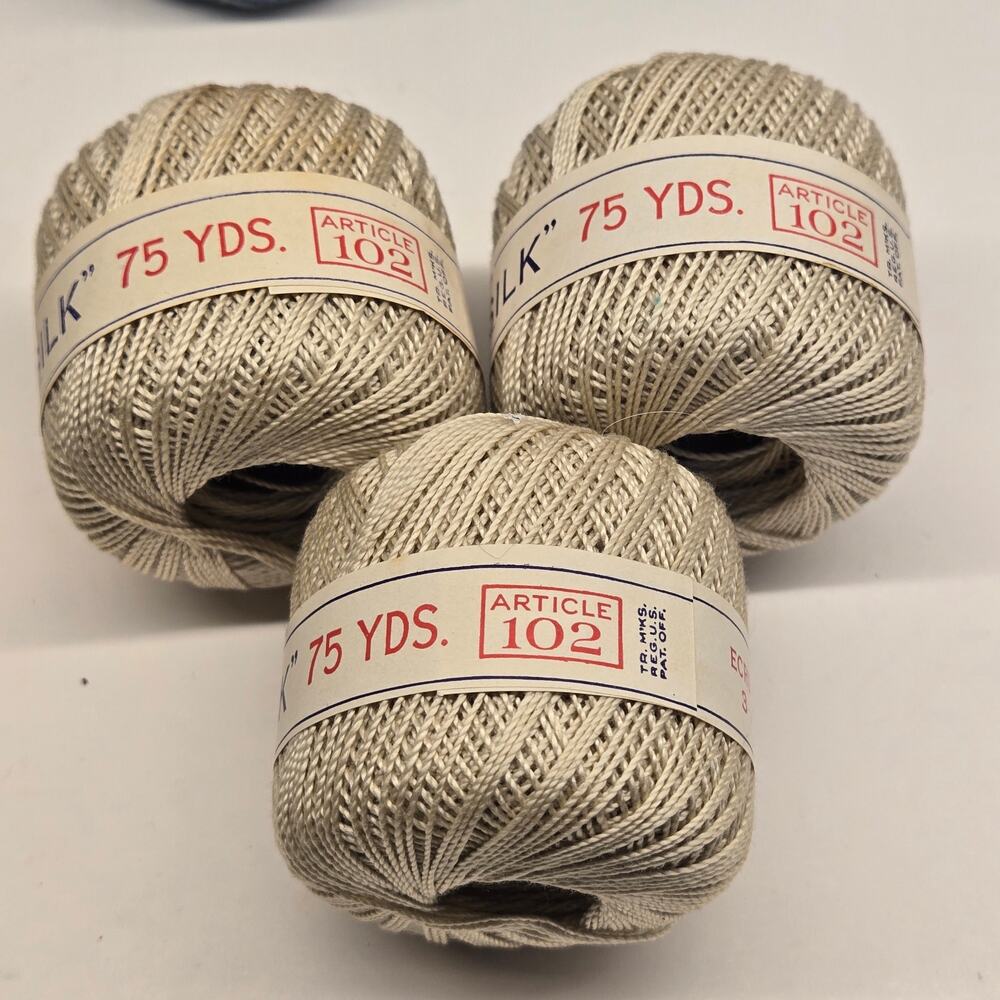 Mixed Lot Vintage Crochet Thread & Embroidery Floss | Blue, Green, Neutral - Picture 5 of 11